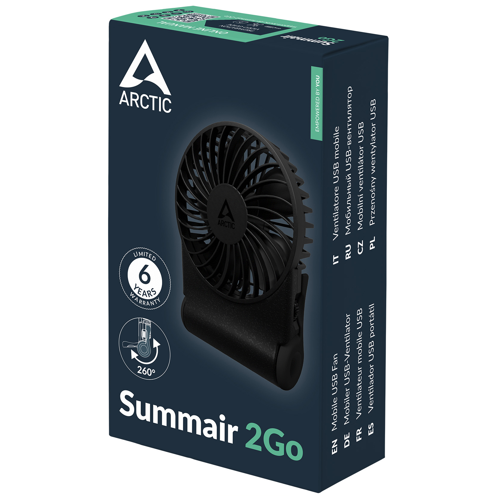 Портативный вентилятор Arctic Summair 2Go, 5 Вт, Черный детальное изображение - 8