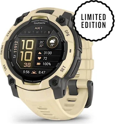 Смарт-часы Garmin Instinct 3 Amoled, Black with Black/Bolt Blue Silicone Limited edition, 45 мм, Синий детальное изображение - 1