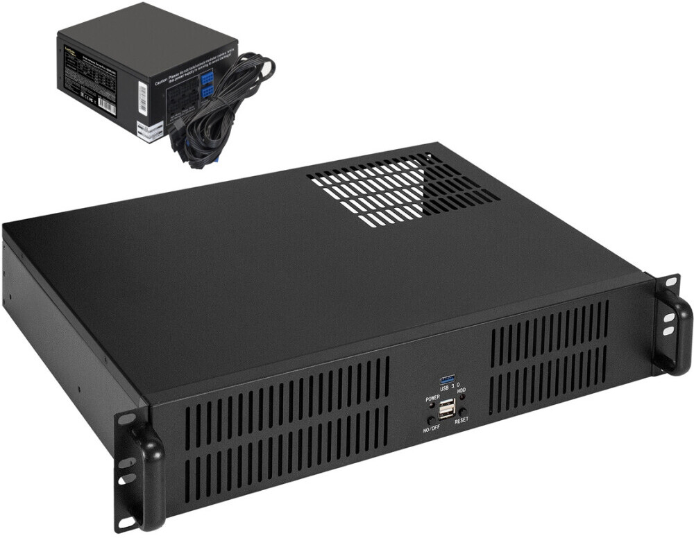 Серверный корпус ExeGate Pro 2U350-33/500RADS (EX298266RUS), 500 Вт, Черный детальное изображение - 1