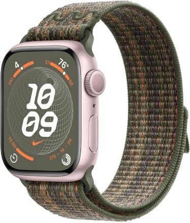 Умные часы Apple Watch Series 9 Pink Aluminum Case GPS + Cellular with Nike Sport Band Sequoia/Orange, 41 mm, Секвойя/Оранжевый детальное изображение - 1