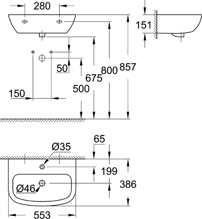 Умывальник Grohe Bau 39424000  детальное изображение - 4