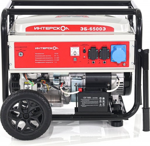 Генератор бензиновый ИНТЕРСКОЛ ЭБ-6500Э 795.0.0.40, 5 кВт, Белый детальное изображение - 1
