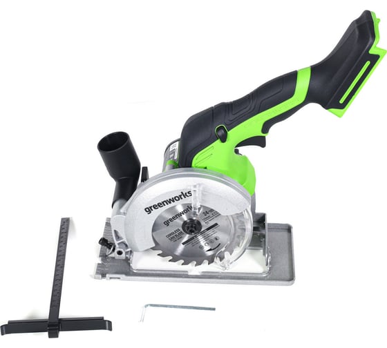 Циркулярная мини пила аккумуляторная GreenWorks Арт., 24V, бесщеточная, без АКБ и ЗУ 1501207, 120 мм, 6500 об/мин, 200 Вт детальное изображение - 1