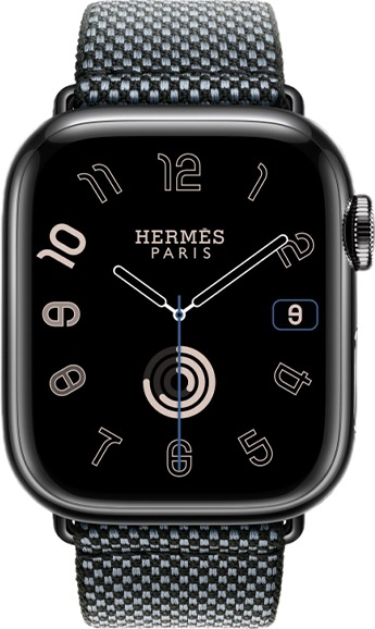 Смарт-часы Apple Watch Hermes Series 9 Denim/Noir, 45 мм, Синий, Toile H Single Tour детальное изображение - 2