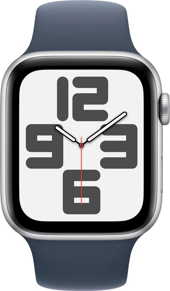 Умные часы Apple Watch Series SE 2023 44 мм Silver Aluminum Case with Storm Blue Sport Band, Серебристый №2
