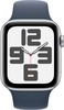 Умные часы Apple Watch Series SE 2023 44 мм Silver Aluminum Case with Storm Blue Sport Band, Серебристый вариант - 2