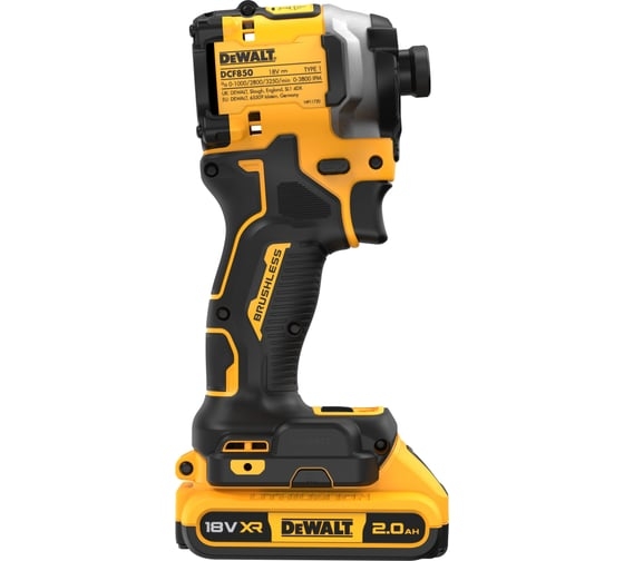 Аккумуляторный ударный гайковерт DeWALT DCF850D2T-QW, 18 В, 206 Нм, 2 А·ч детальное изображение - 5