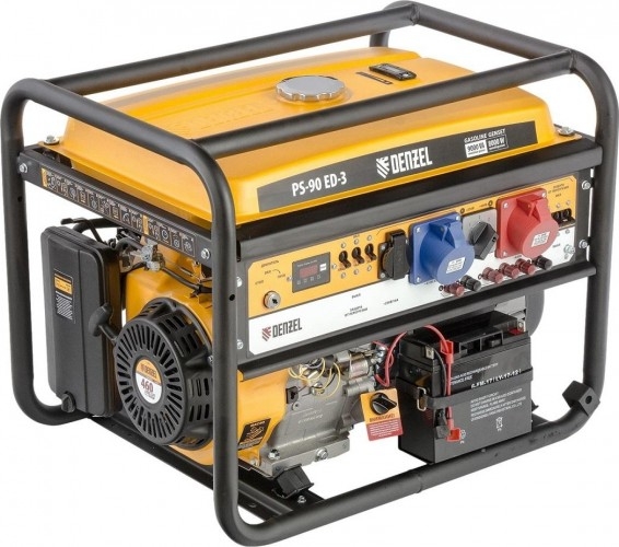Генератор бензиновый Denzel PS 90 ED-3 946944, 7 кВт, Желтый детальное изображение - 1