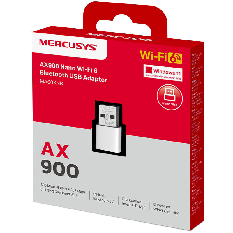 Wi-Fi адаптер Mercusys MA60XNB, Wi-Fi 5 + Bluetooth 5.3, Белый детальное изображение - 2