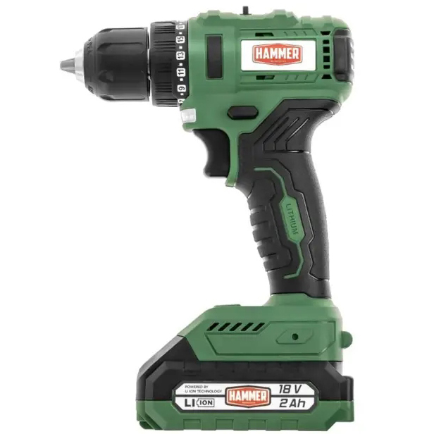 Аккумуляторная дрель-шуруповерт Hammer ACD18BLC 827376, 18 В, 45 Нм, 2 А·ч  детальное изображение - 1