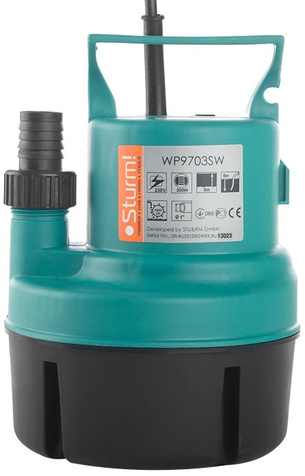 Насос Sturm! WP9703SW, 82 л/мин, 25 мм, напор 6 м, d=200 мм, 300 Вт, Зеленый детальное изображение - 2