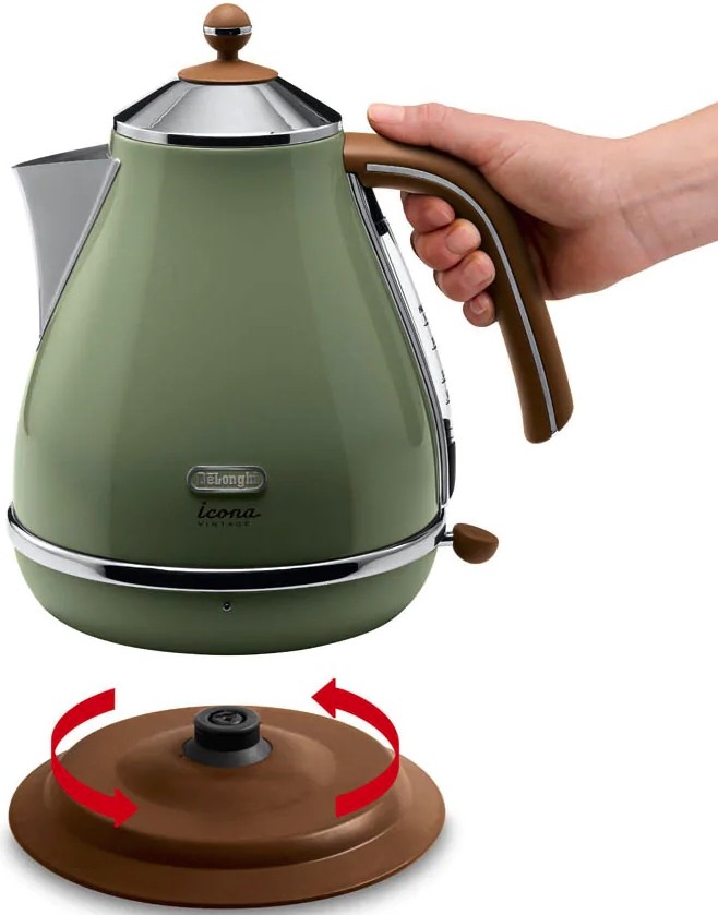 Электрочайник De'Longhi Icona Vintage KBOV 2001.GR оливковый детальное изображение - 4