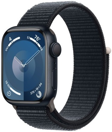 Умные часы Apple Watch Series 9 Midnight Aluminum Case, Midnight Sport Loop 41 мм, Черный детальное изображение - 1