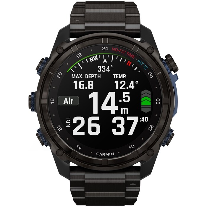 Смарт-часы Garmin Descent Mk3i, 51 мм, Carbon Gray DLC Titanium / DLC Titanium Band, Черный №3
