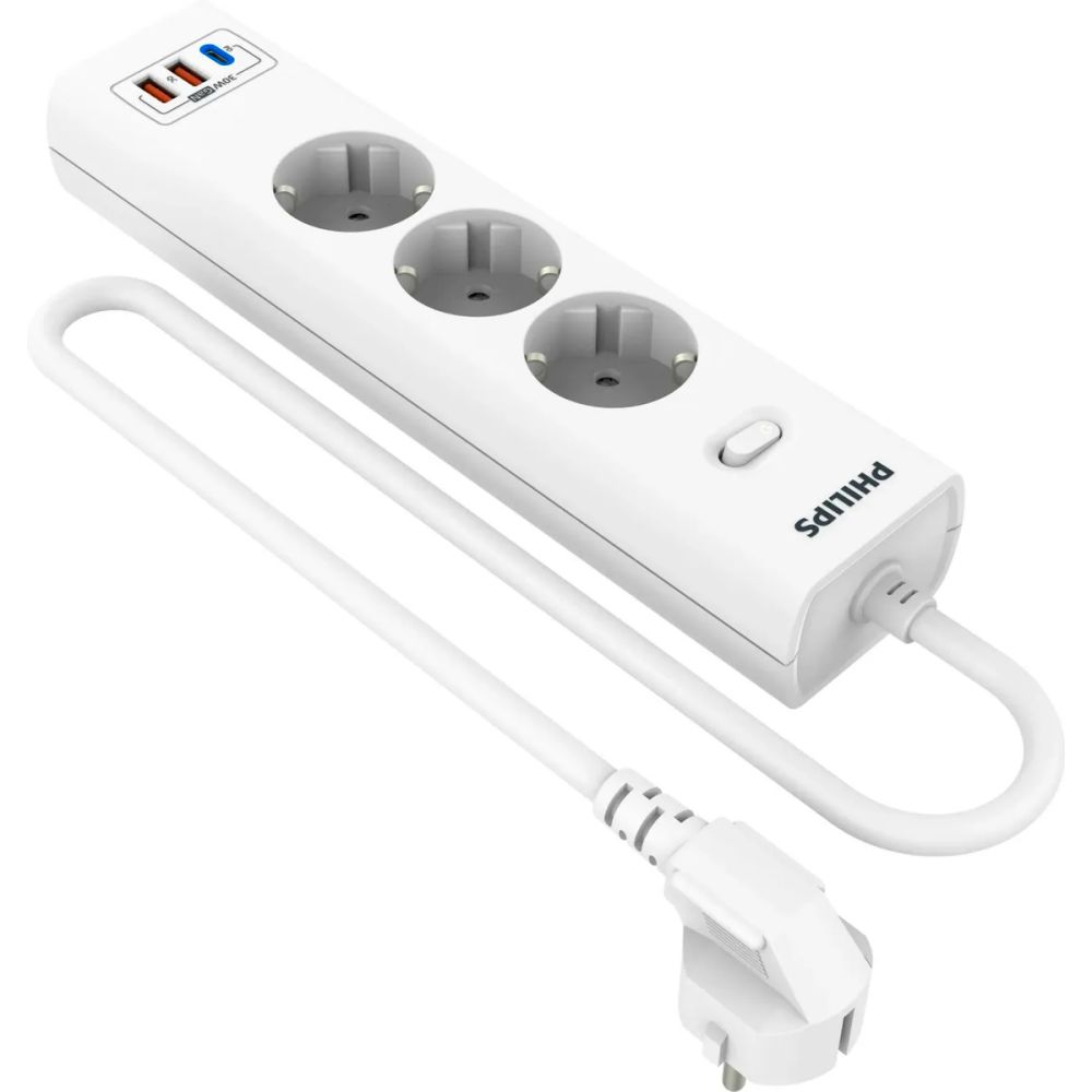 Сетевой фильтр Philips CHP8236WB, 3 м, Белый детальное изображение - 1