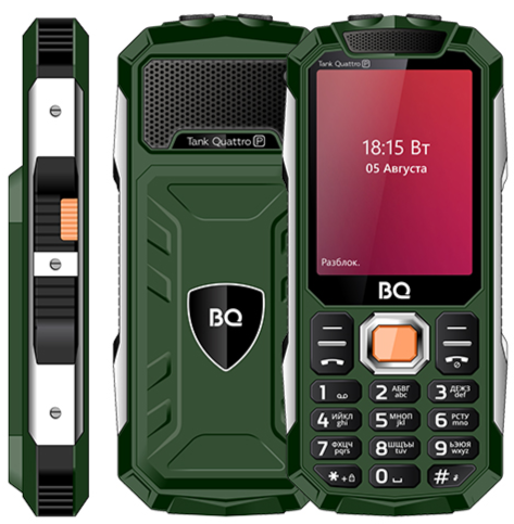 Мобильный телефон BQ 2817 Tank Quattro Power, 32 Мб, Зеленый, Micro SIM + Mini SIM детальное изображение - 2