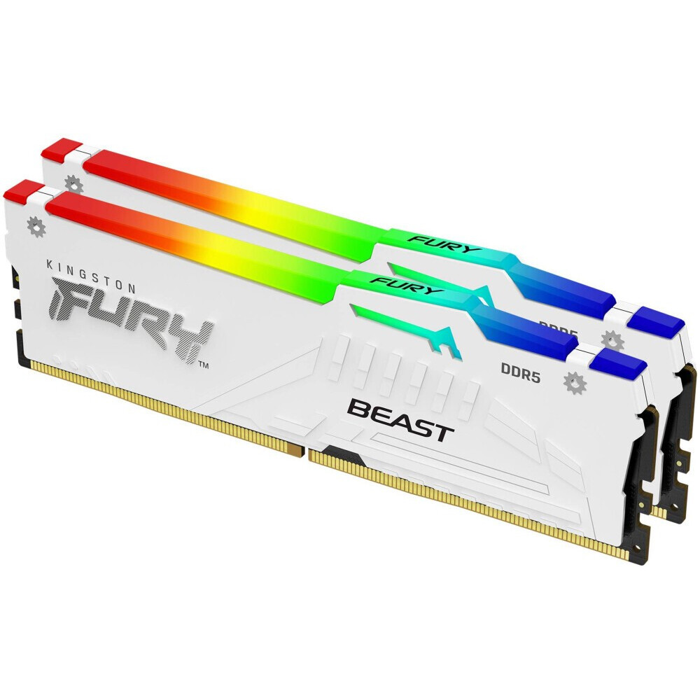 Оперативная память Kingston Fury Beast White RGB DDR5 5200MHz, KF552C36BWEAK2-32, 2x16 Гб KIT, 32 Гб детальное изображение - 2