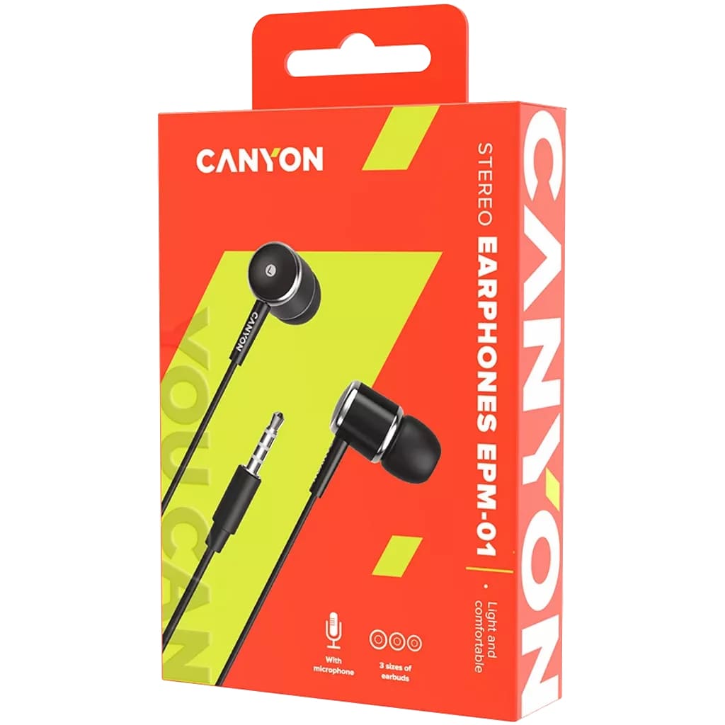 Проводные наушники Canyon EPM-01, Черный детальное изображение - 2