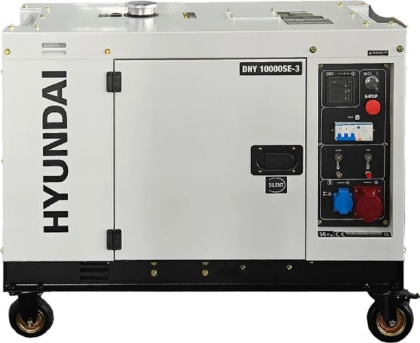 Генератор дизельный с воздушным охлаждением HYUNDAI DHY 10000SE-3, в кожухе, 8 кВт, Белый детальное изображение - 7