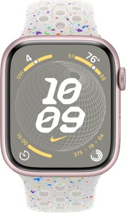 Умные часы Apple Watch Series 9 Pink Aluminum Case GPS + Cellular with Nike Sport Band Pure Platinum, 41 mm, Чистая платина детальное изображение - 2