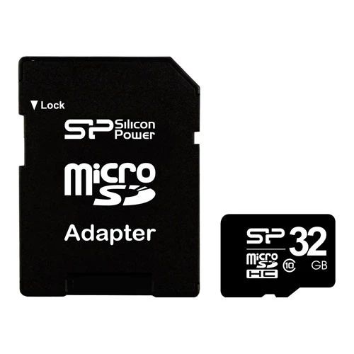Карта памяти Silicon Power MicroSD + SD адаптер (SP032GBSTH010V10-SP), 32 Гб детальное изображение - 1