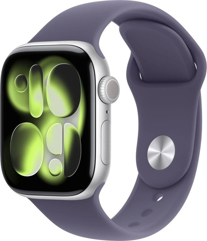 Умные часы Apple Watch Series 11 42 мм, Silver Aluminium Case with Purple Fog Sport Band, GPS + Cellular, Фиолетовый туман №1