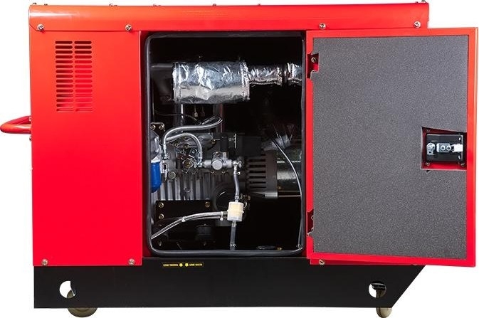 Генератор дизельный с воздушным охлаждением FUBAG DS 14000 DAC ES 431746, в кожухе, 10 кВт, Красный детальное изображение - 4