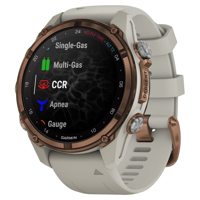 Смарт-часы Garmin Descent Mk3i, 43 мм, Bronze PVD Titanium / French Gray Silicone Band, Бронза №2