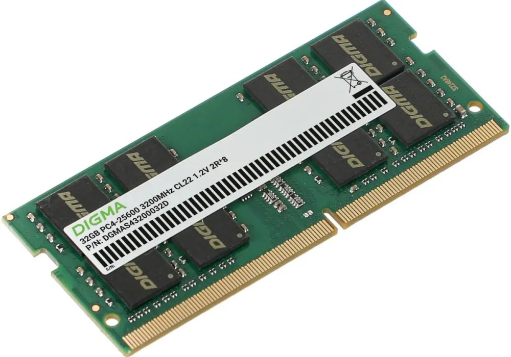 Оперативная память Digma SO-DIMM DDR4 3200MHz, DGMAS43200032D, 32 Гб детальное изображение - 1