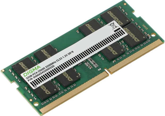Оперативная память Digma SO-DIMM DDR4 3200MHz, DGMAS43200032D, 32 Гб №1