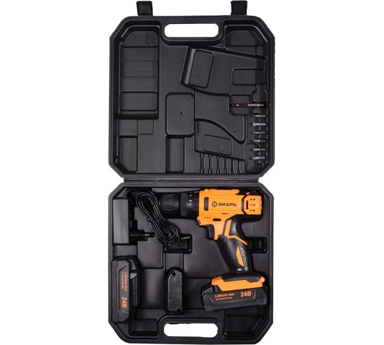 Аккумуляторная дрель-шуруповерт Вихрь ДА-24Л-2кУ 72/14/19, 24 В, 55 Нм, 2 А·ч детальное изображение - 13