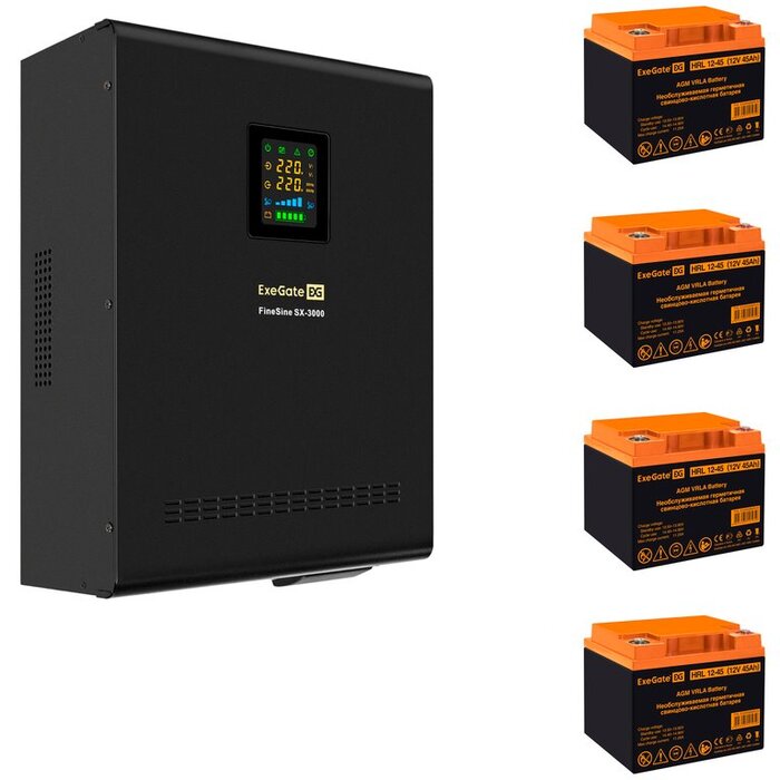 ИБП ExeGate FineSine SX-3000.LCD.AVR.2SH.T + 4x HRL 12-26 (26Ач) №6