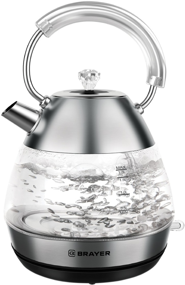 Электрический чайник Brayer BR1027 1.7 л, Серебристый №2
