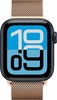 Умные часы Apple Watch SE 3 40 мм, GPS, Midnight Aluminium Case with Gold Milanese Loop, Полуночный черный/Золотой вариант - 2