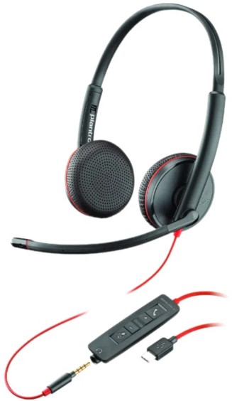 Проводные наушники с микрофоном Plantronics Blackwire 3225 USB-C, Черный детальное изображение - 1