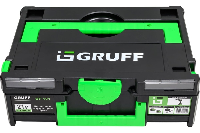Аккумуляторная дрель-шуруповерт GRUFF GF-191, 21 В, 190 Нм, 4 А·ч  №3