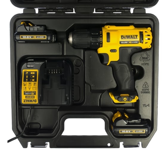 Аккумуляторная дрель-шуруповерт DeWALT DCD710C2, 10.8 В, 24 Нм, 1.3 А·ч детальное изображение - 5