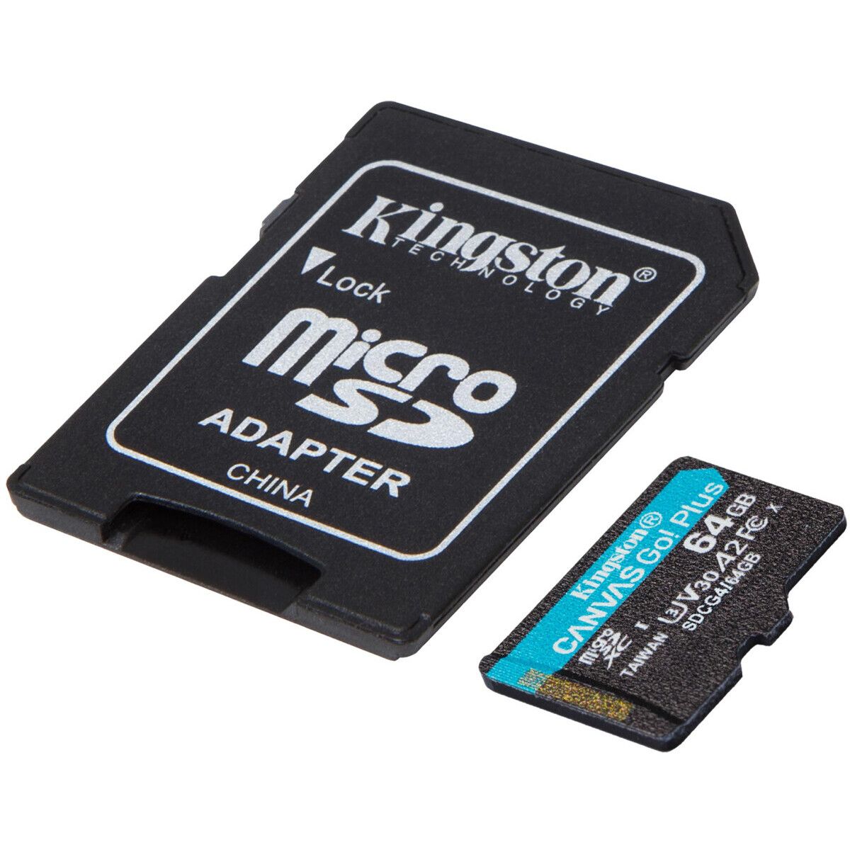 Карта памяти Kingston Canvas Go! Plus MicroSD + SD адаптер (SDCG4/64GB), 64 Гб детальное изображение - 1