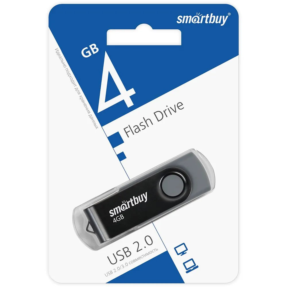 USB Flash накопитель SmartBuy Twist (SB004 ГБ2TWK) 4 ГБ, черный детальное изображение - 3