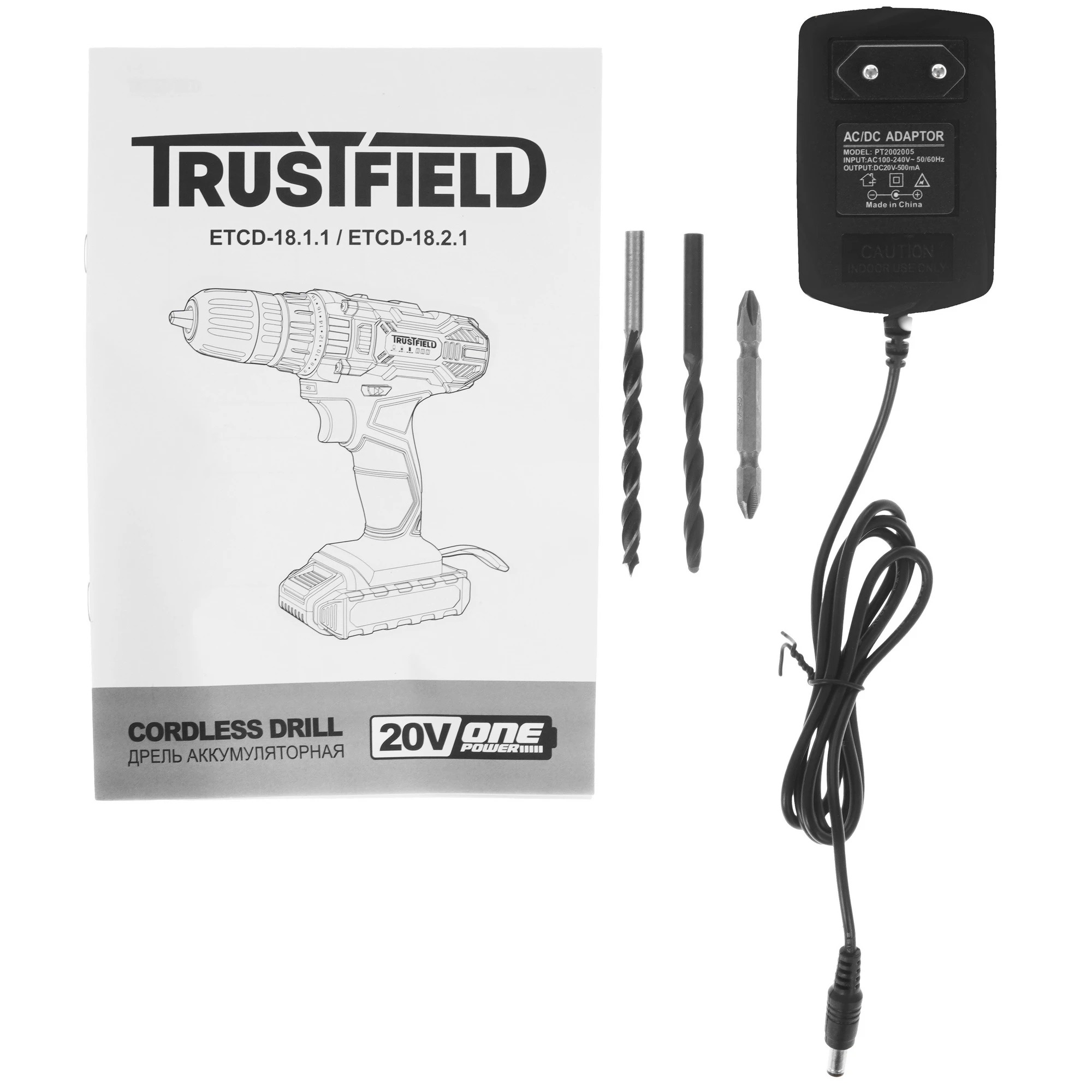Дрель аккумуляторная TRUSTFIELD, БЗП 10мм, 2 ск., 0-350/0-1350об/мин,ЗУ ETCD-18.2.1, 20 В, 28 Нм, 1,5 А·ч детальное изображение - 4