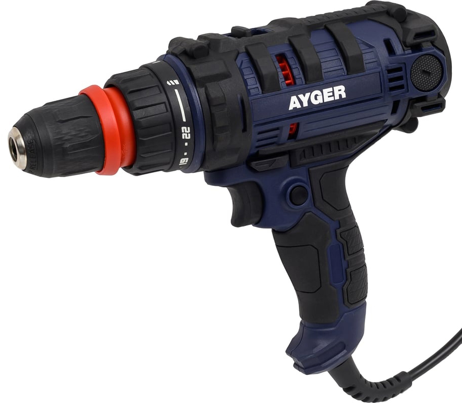 Сетевая дрель-шуруповерт AYGER AES700DFR, 22 Нм, 700 Вт детальное изображение - 1