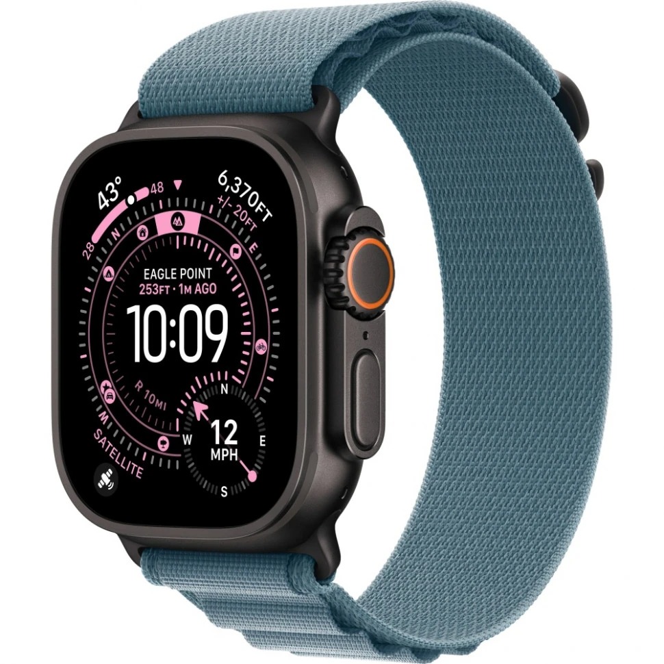 Умные часы Apple Watch Ultra 3 49 мм, Black Titanium Case with Light Blue Alpine Loop, Светло-голубой детальное изображение - 1