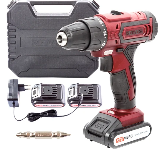 Аккумуляторная дрель-шуруповерт REDVERG RD-SD12L/2Y 6632398, 18 В, 20 Нм, 1,5 А·ч детальное изображение - 5
