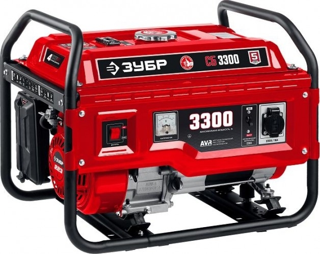 Генератор бензиновый ЗУБР СБ-3300, 3 кВт, Красный детальное изображение - 1