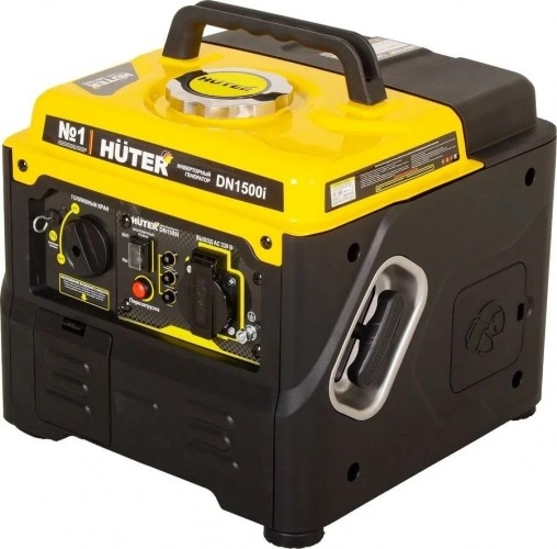 Генератор бензиновый HUTER DN1500i 64/10/4, 1.1 кВт, Желтый детальное изображение - 1