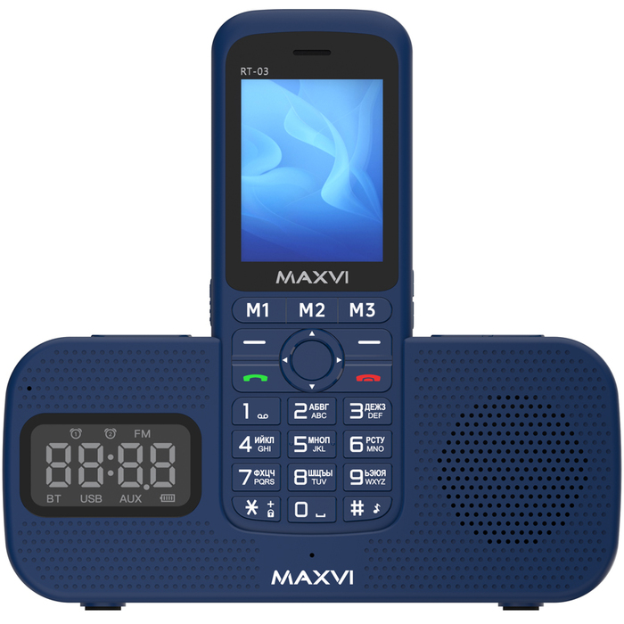 Мобильный телефон MAXVI RT-03 с док-станцией, 32 Мб, Синий, Dual mini-SIM №4
