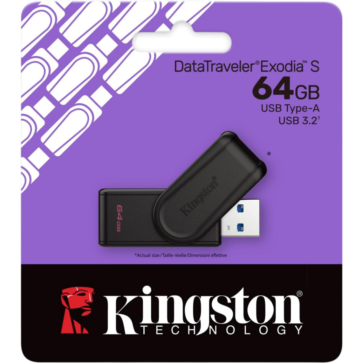 USB Flash накопитель Kingston DataTraveler Exodia S (DTXS/64 ГБ) 64 ГБ, черный детальное изображение - 3