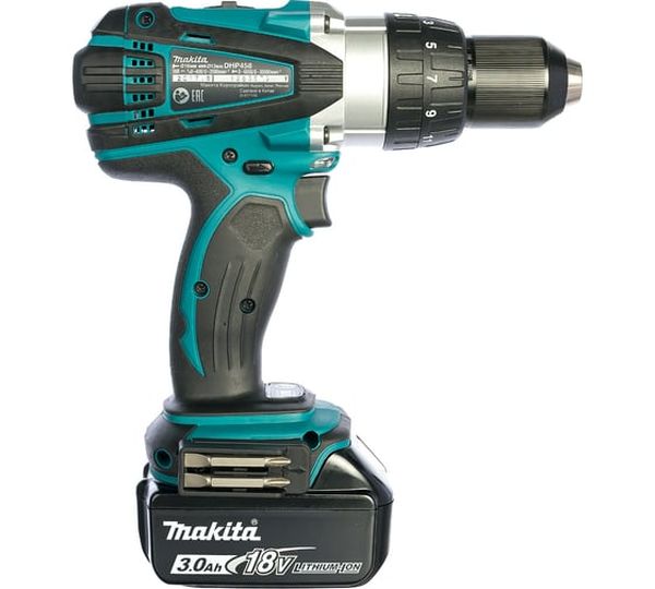 Аккумуляторная дрель-шуруповерт Makita DHP458RFE, 18 В, 91 Нм, 3 А·ч  детальное изображение - 2