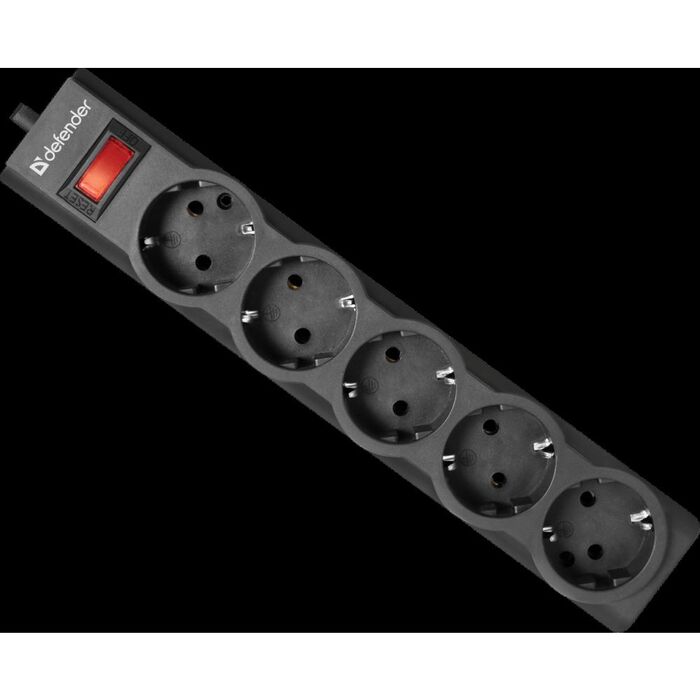 Сетевой фильтр Defender ES Largo 5 м, Черный №1