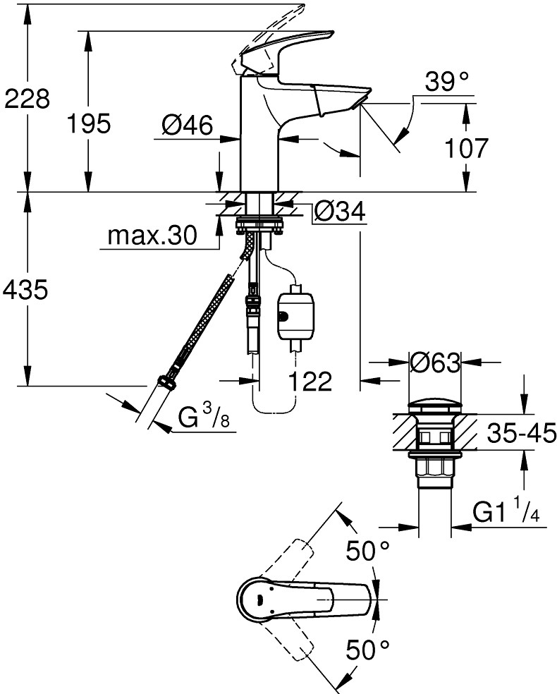Смеситель Grohe Eurosmart 23976003 детальное изображение - 5